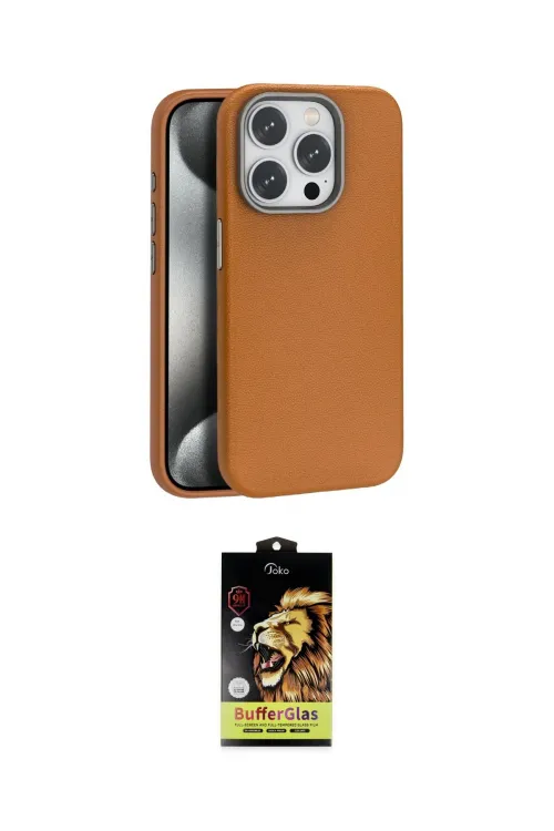 ieg™ iPhone 15 Pro Kılıf Zirve Modern Prime - Siyah Buffer Cam Ekran Koruyucu