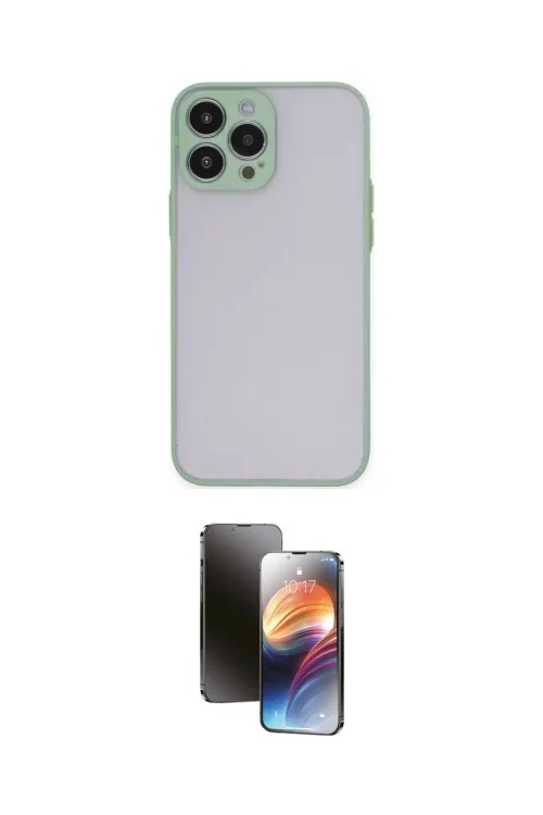 ieg™ iPhone 15 Pro Max Kılıf Ahenk Çizgi Serisi - Siyah 3D Antistatik Mat Seramik Nano Ekran Koruyucu