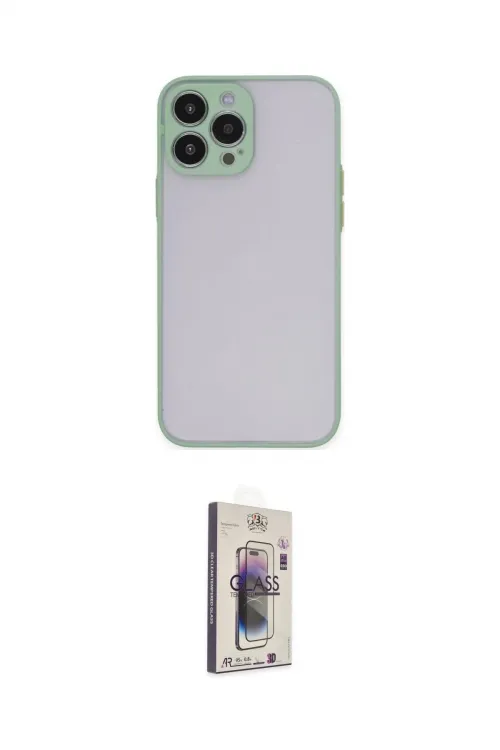 ieg™ iPhone 15 Pro Max Kılıf Ahenk Çizgi Serisi - Siyah Bilvis 3D Cam Ekran Koruyucu