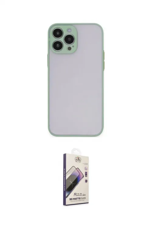 ieg™ iPhone 15 Pro Max Kılıf Ahenk Çizgi Serisi - Siyah Bilvis 3D Mat Cam Ekran Koruyucu