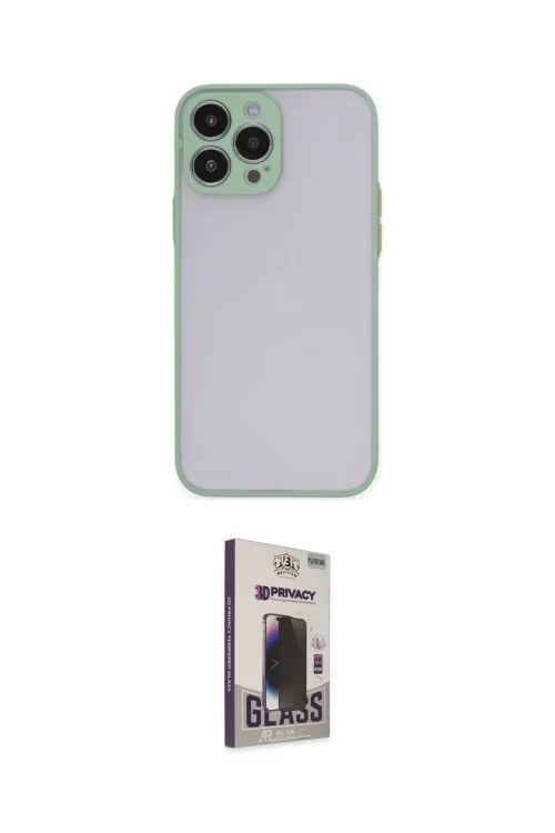 ieg™ iPhone 15 Pro Max Kılıf Ahenk Çizgi Serisi - Siyah Bilvis Hayalet Cam Ekran Koruyucu