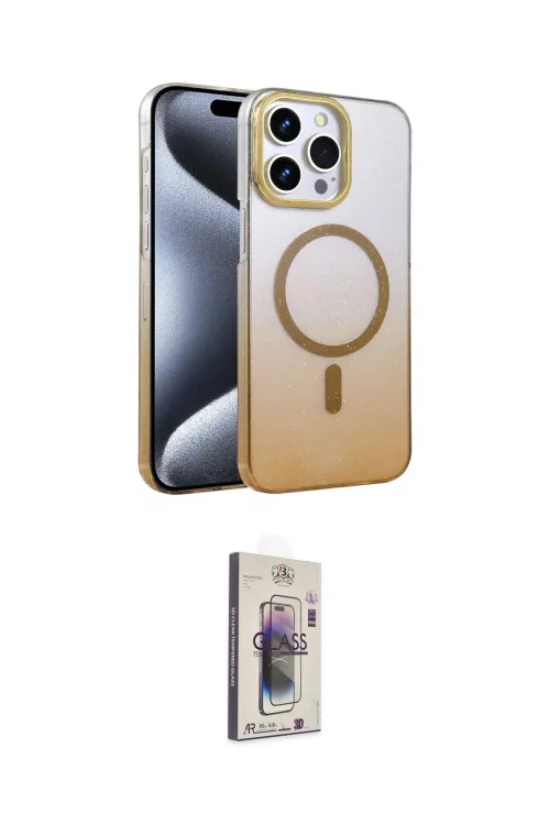 ieg™ iPhone 15 Pro Max Kılıf Ahenk Doku Özel Seri - Siyah Bilvis 3D Cam Ekran Koruyucu