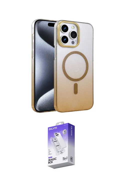 ieg™ iPhone 15 Pro Max Kılıf Ahenk Doku Özel Seri - Siyah Bilvis 5in1 3D Magic Cam Ekran Koruyucu