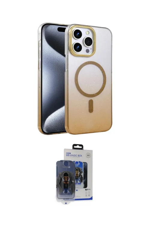 ieg™ iPhone 15 Pro Max Kılıf Ahenk Doku Özel Seri - Siyah Vanessa Magic Cam