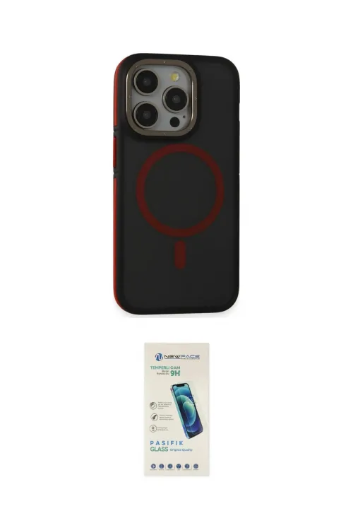 ieg™ iPhone 15 Pro Max Kılıf Ahenk Form Serisi - Şeffaf Pasifik Cam Ekran Koruyucu