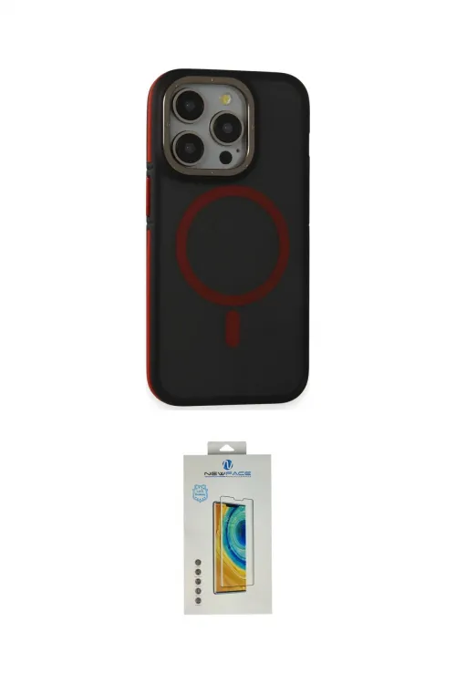 ieg™ iPhone 15 Pro Max Kılıf Ahenk Form Serisi - Siyah Polymer Nano Ekran Koruyucu