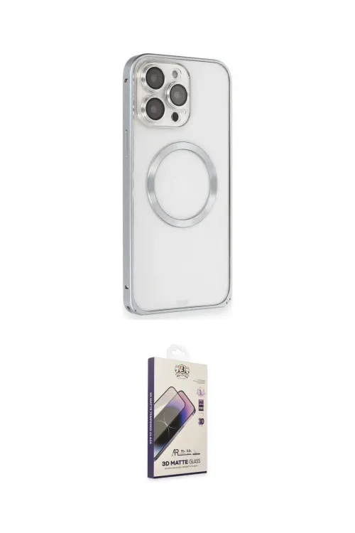 ieg™ iPhone 15 Pro Max Kılıf Ahenk Işık Serisi - Siyah Bilvis 3D Mat Cam Ekran Koruyucu
