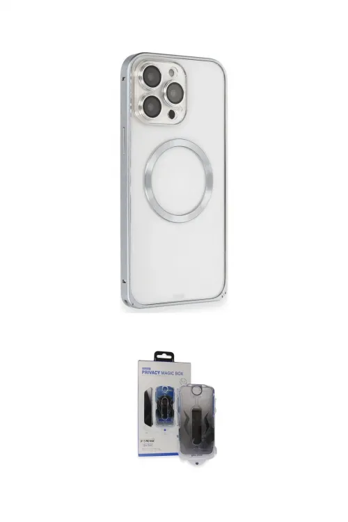ieg™ iPhone 15 Pro Max Kılıf Ahenk Işık Serisi - Siyah Vanessa Magic Hayalet Cam
