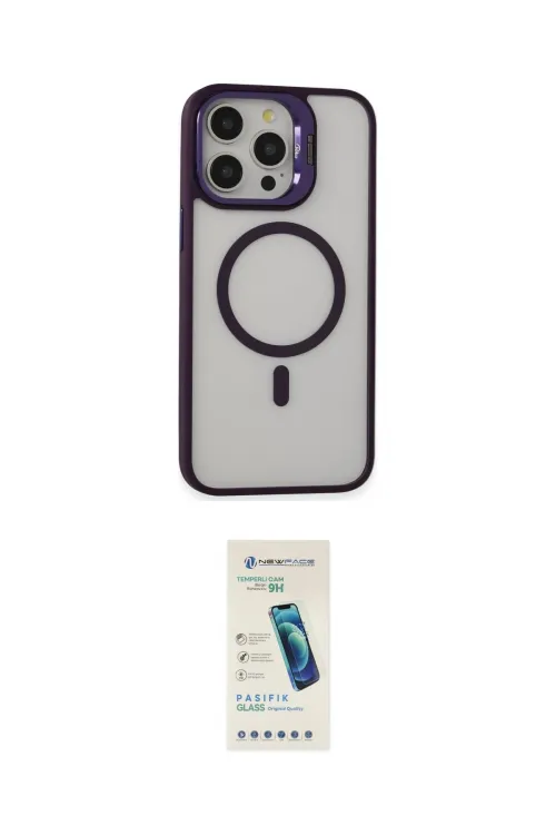 ieg™ iPhone 15 Pro Max Kılıf Ahenk Klasik Özel Seri - Şeffaf Pasifik Cam Ekran Koruyucu