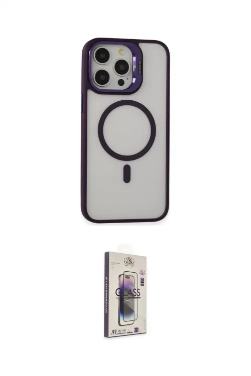 ieg™ iPhone 15 Pro Max Kılıf Ahenk Klasik Özel Seri - Siyah Bilvis 3D Cam Ekran Koruyucu