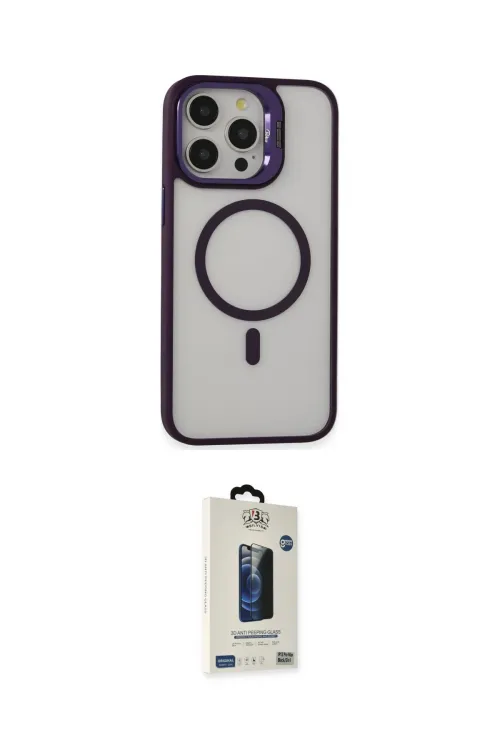 ieg™ iPhone 15 Pro Max Kılıf Ahenk Klasik Özel Seri - Siyah Bilvis Hayalet Cam Ekran Koruyucu
