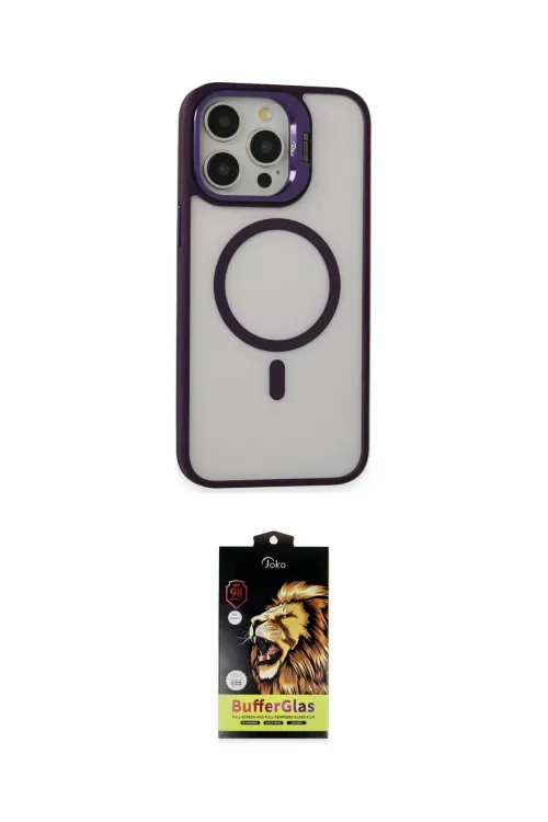 ieg™ iPhone 15 Pro Max Kılıf Ahenk Klasik Özel Seri - Siyah Buffer Cam Ekran Koruyucu