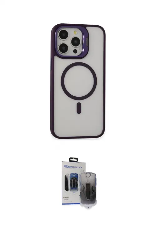 ieg™ iPhone 15 Pro Max Kılıf Ahenk Klasik Özel Seri - Siyah Vanessa Magic Hayalet Cam