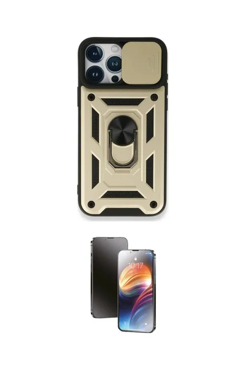 ieg™ iPhone 15 Pro Max Kılıf Ahenk Klasik - Siyah 3D Antistatik Mat Seramik Nano Ekran Koruyucu