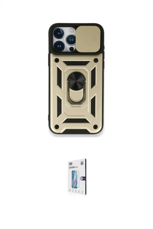 ieg™ iPhone 15 Pro Max Kılıf Ahenk Klasik - Siyah Bilvis 0.18mm Plus Cam Ekran Koruyucu