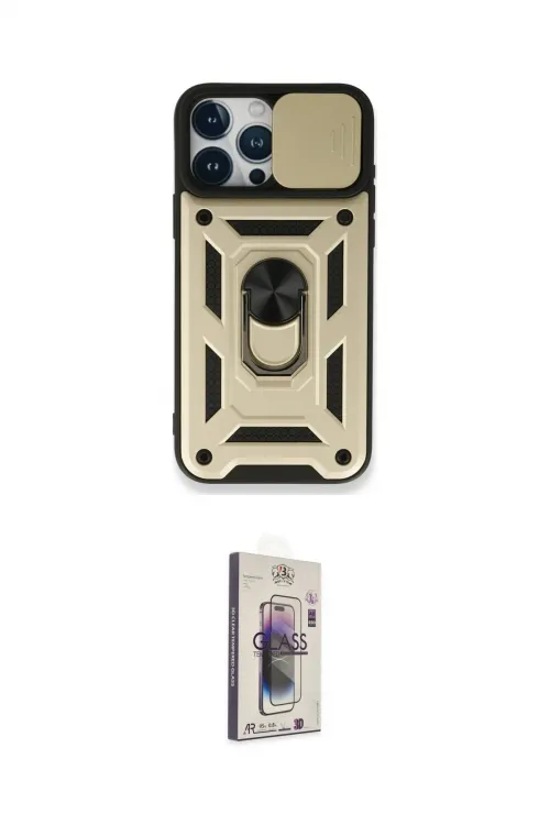 ieg™ iPhone 15 Pro Max Kılıf Ahenk Klasik - Siyah Bilvis 3D Cam Ekran Koruyucu