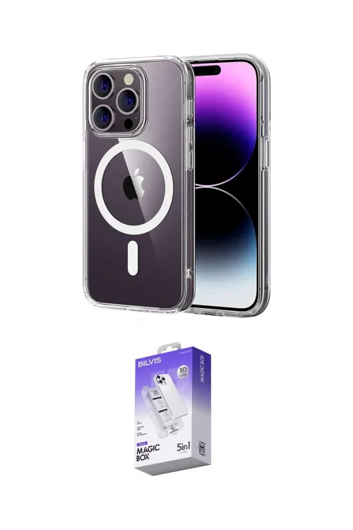 ieg™ iPhone 15 Pro Max Kılıf Ahenk Minimal Serisi - Siyah Bilvis 5in1 3D Magic Cam Ekran Koruyucu