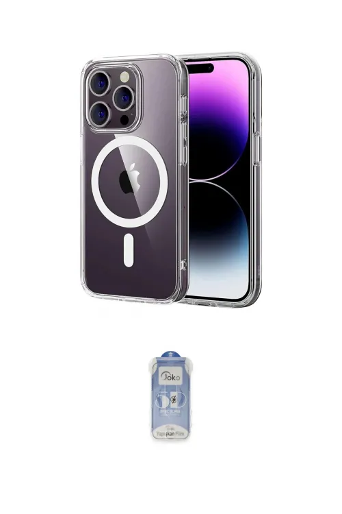 ieg™ iPhone 15 Pro Max Kılıf Ahenk Minimal Serisi - Siyah Joko Magic 5D Cam