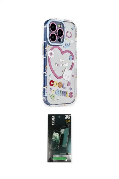ieg™ iPhone 15 Pro Max Kılıf Ahenk Modern Serisi - Şeffaf 360 Full Body Arka Koruyucu