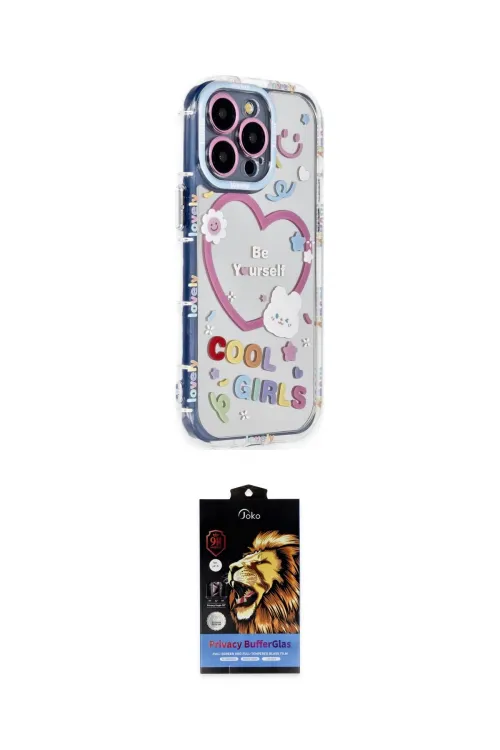 ieg™ iPhone 15 Pro Max Kılıf Ahenk Modern Serisi - Siyah Buffer Hayalet Cam Ekran Koruyucu