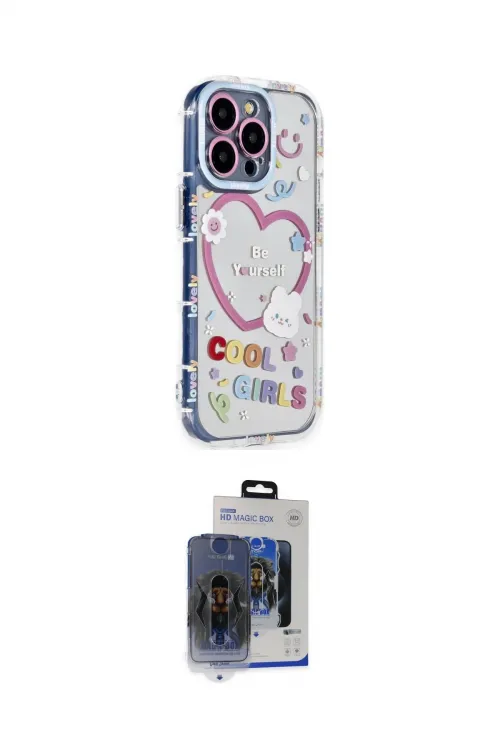 ieg™ iPhone 15 Pro Max Kılıf Ahenk Modern Serisi - Siyah Vanessa Magic Cam