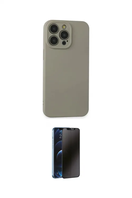 ieg™ iPhone 15 Pro Max Kılıf Ahenk Serisi - Siyah 3D Antistatik Hayalet Cam Ekran Koruyucu
