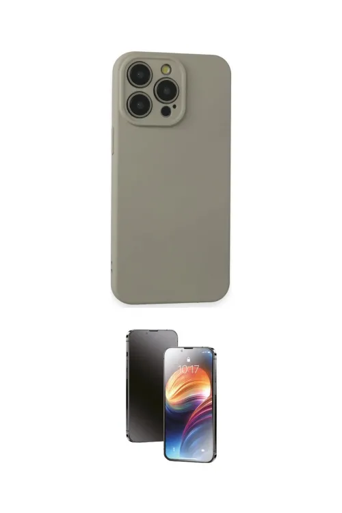 ieg™ iPhone 15 Pro Max Kılıf Ahenk Serisi - Siyah 3D Antistatik Mat Seramik Nano Ekran Koruyucu