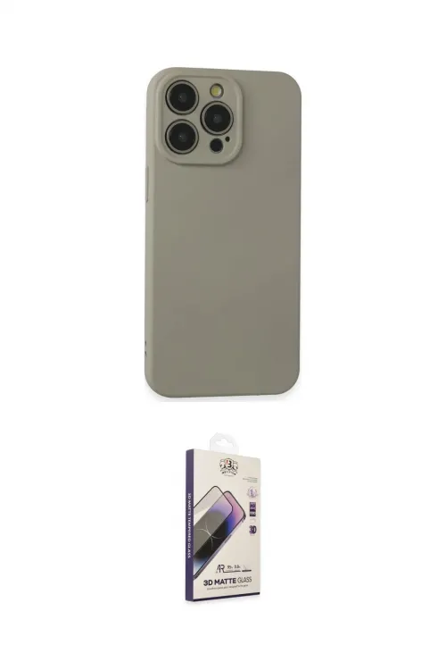 ieg™ iPhone 15 Pro Max Kılıf Ahenk Serisi - Siyah Bilvis 3D Mat Cam Ekran Koruyucu