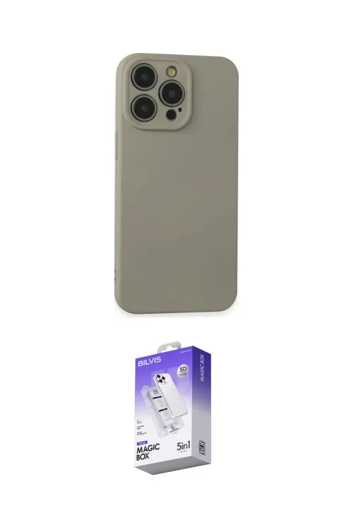ieg™ iPhone 15 Pro Max Kılıf Ahenk Serisi - Siyah Bilvis 5in1 3D Magic Cam Ekran Koruyucu