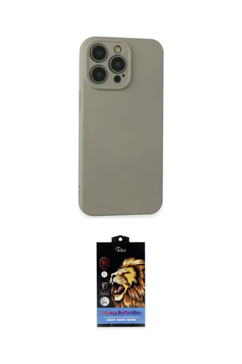 ieg™ iPhone 15 Pro Max Kılıf Ahenk Serisi - Siyah Buffer Hayalet Cam Ekran Koruyucu