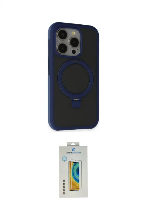 ieg™ iPhone 15 Pro Max Kılıf Ahenk Yansıma Özel Seri - Siyah Polymer Nano Ekran Koruyucu