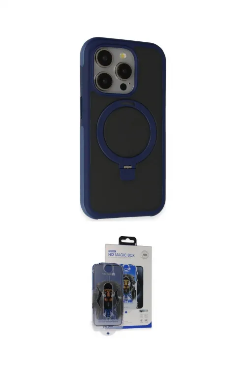 ieg™ iPhone 15 Pro Max Kılıf Ahenk Yansıma Özel Seri - Siyah Vanessa Magic Cam