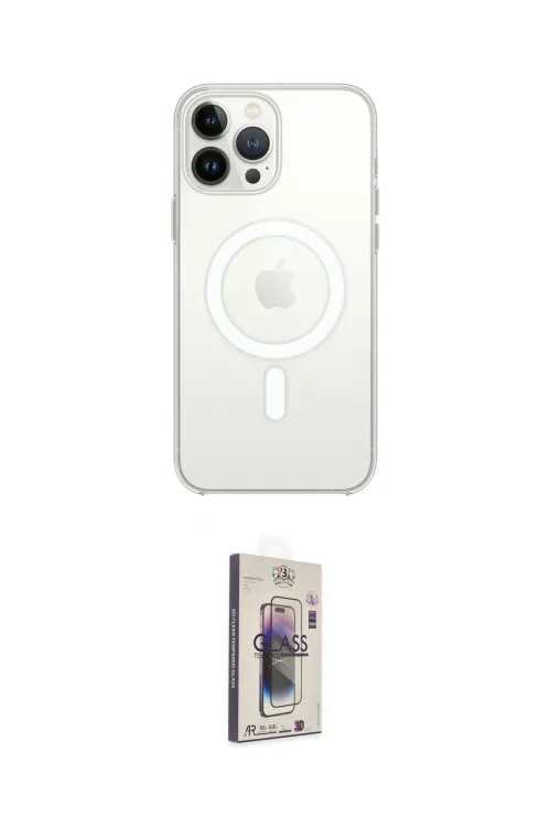 ieg™ iPhone 15 Pro Max Kılıf Ahenk Yansıma Prime - Siyah Bilvis 3D Cam Ekran Koruyucu