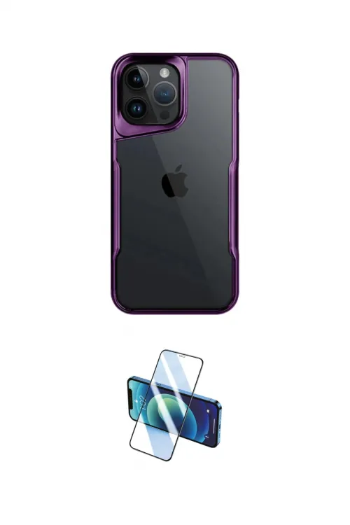 ieg™ iPhone 15 Pro Max Kılıf Akış Çizgi Koleksiyonu - Siyah 3D Antistatik Seramik Nano Ekran Koruyucu