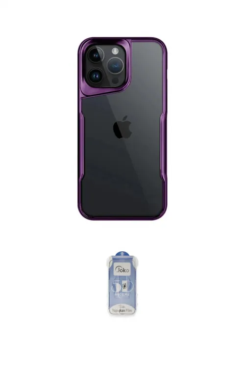 ieg™ iPhone 15 Pro Max Kılıf Akış Çizgi Koleksiyonu - Siyah Joko Magic 5D Cam