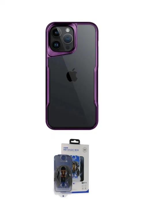 ieg™ iPhone 15 Pro Max Kılıf Akış Çizgi Koleksiyonu - Siyah Vanessa Magic Cam