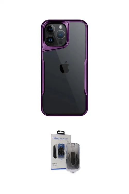 ieg™ iPhone 15 Pro Max Kılıf Akış Çizgi Koleksiyonu - Siyah Vanessa Magic Hayalet Cam