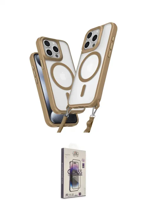 ieg™ iPhone 15 Pro Max Kılıf Atlas Doku Koleksiyonu - Siyah Bilvis 3D Cam Ekran Koruyucu