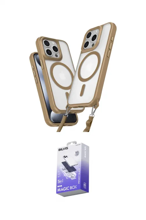 ieg™ iPhone 15 Pro Max Kılıf Atlas Doku Koleksiyonu - Siyah Bilvis 5in1 5D Magic Hayalet Cam Ekran Koruyucu