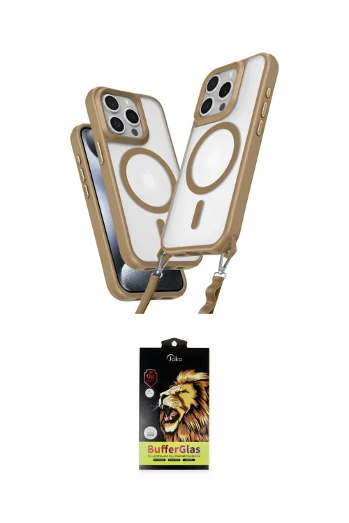 ieg™ iPhone 15 Pro Max Kılıf Atlas Doku Koleksiyonu - Siyah Buffer Cam Ekran Koruyucu