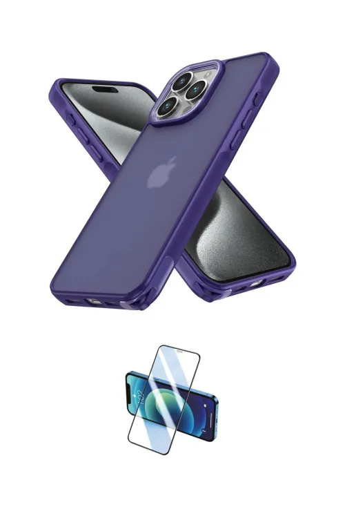 ieg™ iPhone 15 Pro Max Kılıf Atlas Form - Siyah 3D Antistatik Seramik Nano Ekran Koruyucu