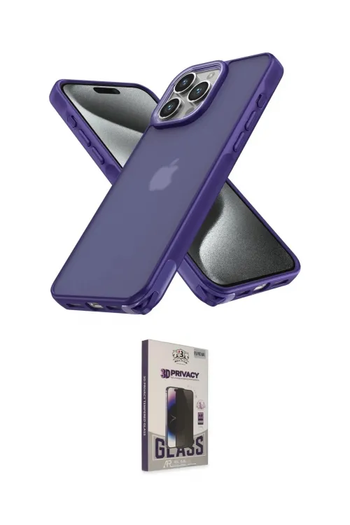 ieg™ iPhone 15 Pro Max Kılıf Atlas Form - Siyah Bilvis Hayalet Cam Ekran Koruyucu