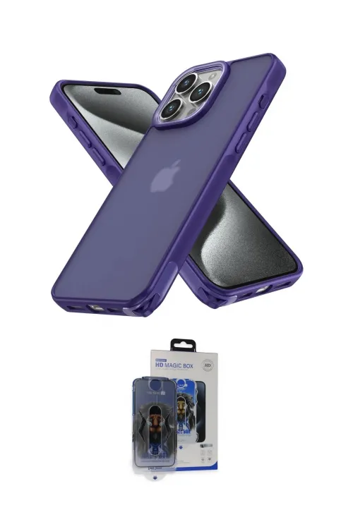 ieg™ iPhone 15 Pro Max Kılıf Atlas Form - Siyah Vanessa Magic Cam