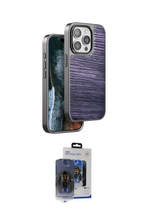 ieg™ iPhone 15 Pro Max Kılıf Atlas Minimal Özel Seri - Siyah Vanessa Magic Cam