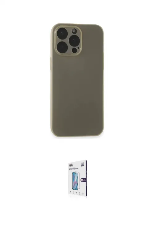 ieg™ iPhone 15 Pro Max Kılıf Atlas Minimal Prime - Siyah Bilvis 0.18mm Plus Cam Ekran Koruyucu