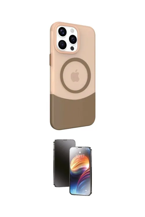 ieg™ iPhone 15 Pro Max Kılıf Çekirdek Asil Özel Seri - Siyah 3D Antistatik Mat Seramik Nano Ekran Koruyucu