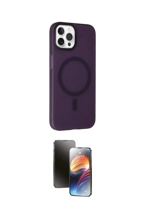 ieg™ iPhone 15 Pro Max Kılıf Çekirdek Modern Prime - Siyah 3D Antistatik Mat Seramik Nano Ekran Koruyucu