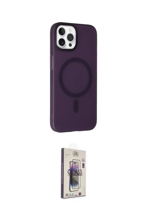 ieg™ iPhone 15 Pro Max Kılıf Çekirdek Modern Prime - Siyah Bilvis 3D Cam Ekran Koruyucu