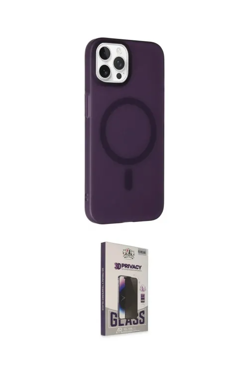 ieg™ iPhone 15 Pro Max Kılıf Çekirdek Modern Prime - Siyah Bilvis Hayalet Cam Ekran Koruyucu