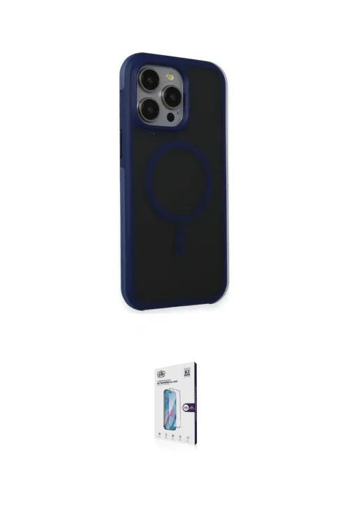 ieg™ iPhone 15 Pro Max Kılıf Çekirdek Yansıma Prime - Siyah Bilvis 0.18mm Plus Cam Ekran Koruyucu